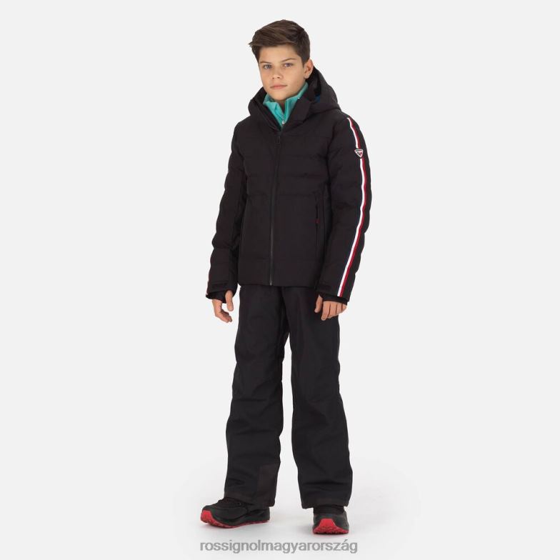 felsők Rossignol hiver polydown síkabát fiúk fekete 6ZL0B1201