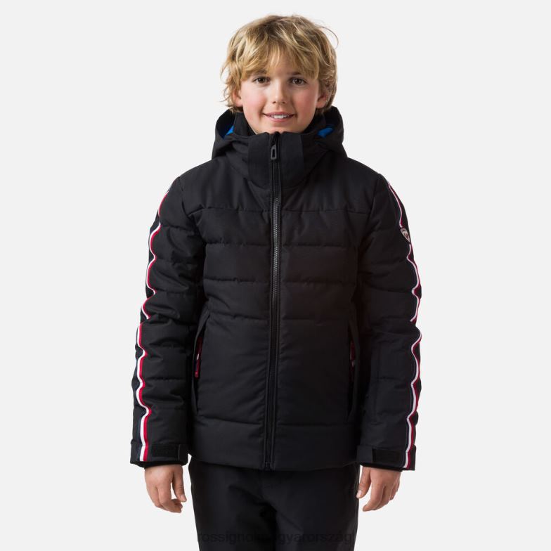 felsők Rossignol hiver polydown síkabát fiúk fekete 6ZL0B1201