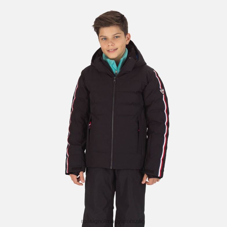 felsők Rossignol hiver polydown síkabát fiúk fekete 6ZL0B1201