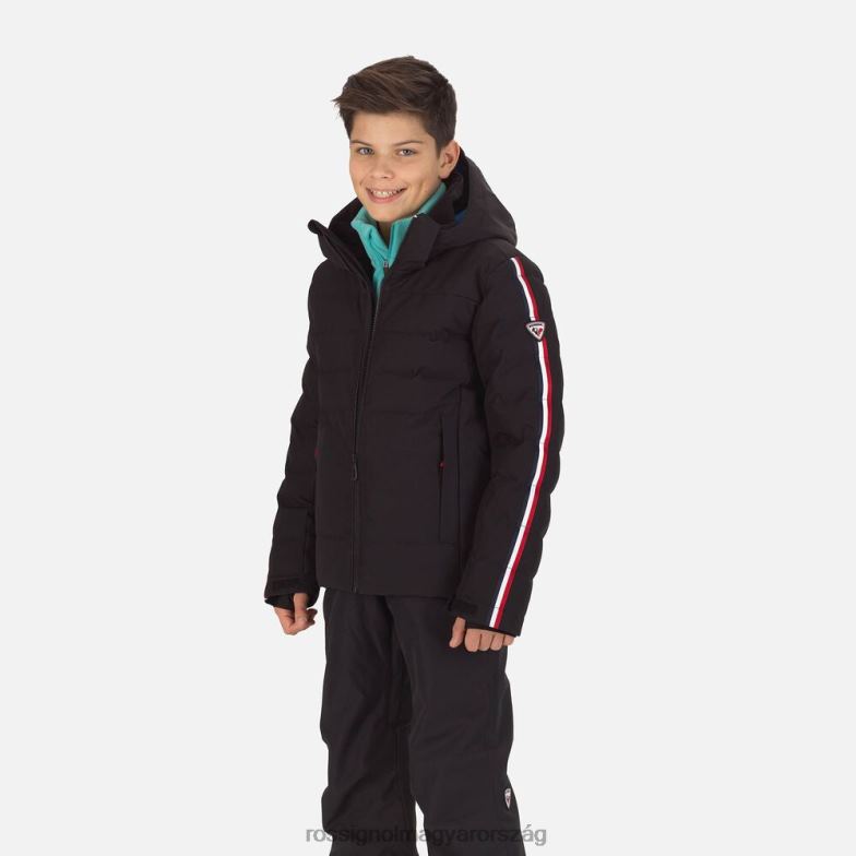 felsők Rossignol hiver polydown síkabát fiúk fekete 6ZL0B1201