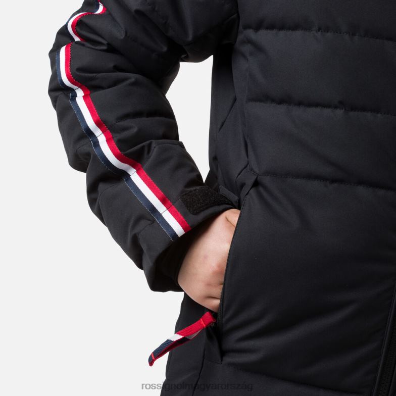 felsők Rossignol hiver polydown síkabát fiúk fekete 6ZL0B1201