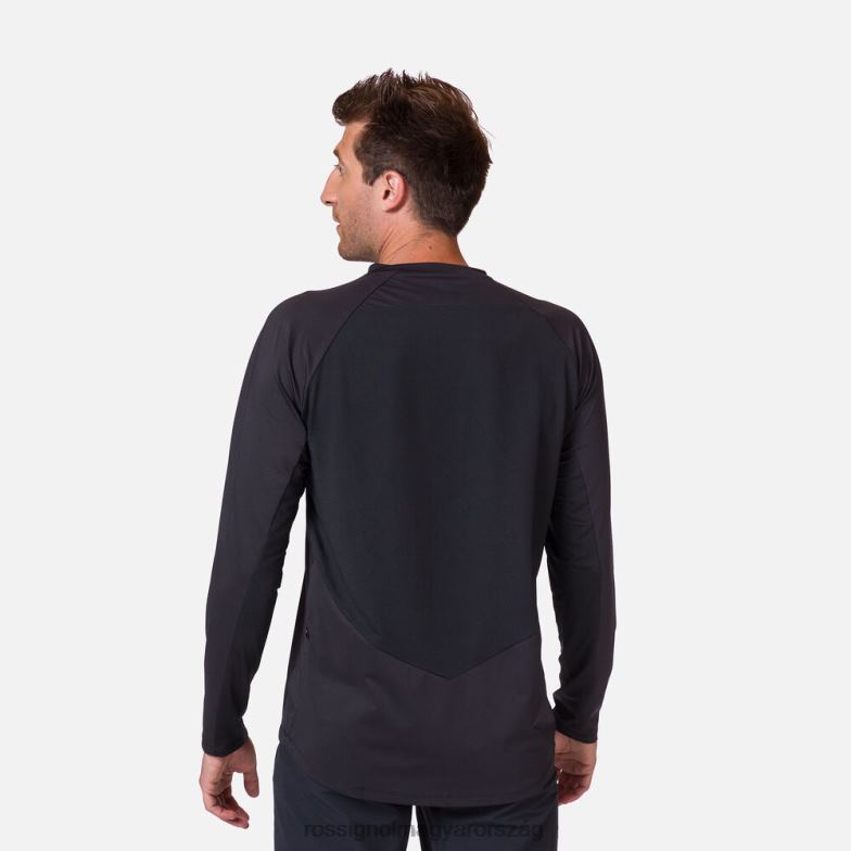 felsők Rossignol klasszikus szabású hosszú ujjú jersey férfiak fekete 6ZL0B370