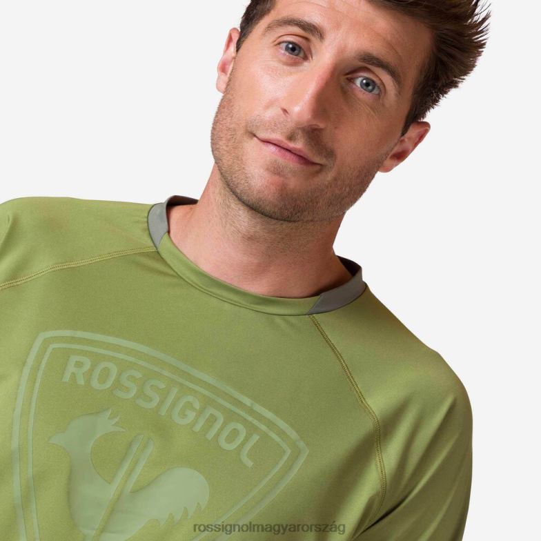 felsők Rossignol rövid ujjú jersey klasszikus fazon férfiak mohazöld 6ZL0B28